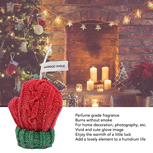 Luqeeg Scented Christmas Glove Shape Candle, DIY Gloves Decorative Candle, Red - Image 2