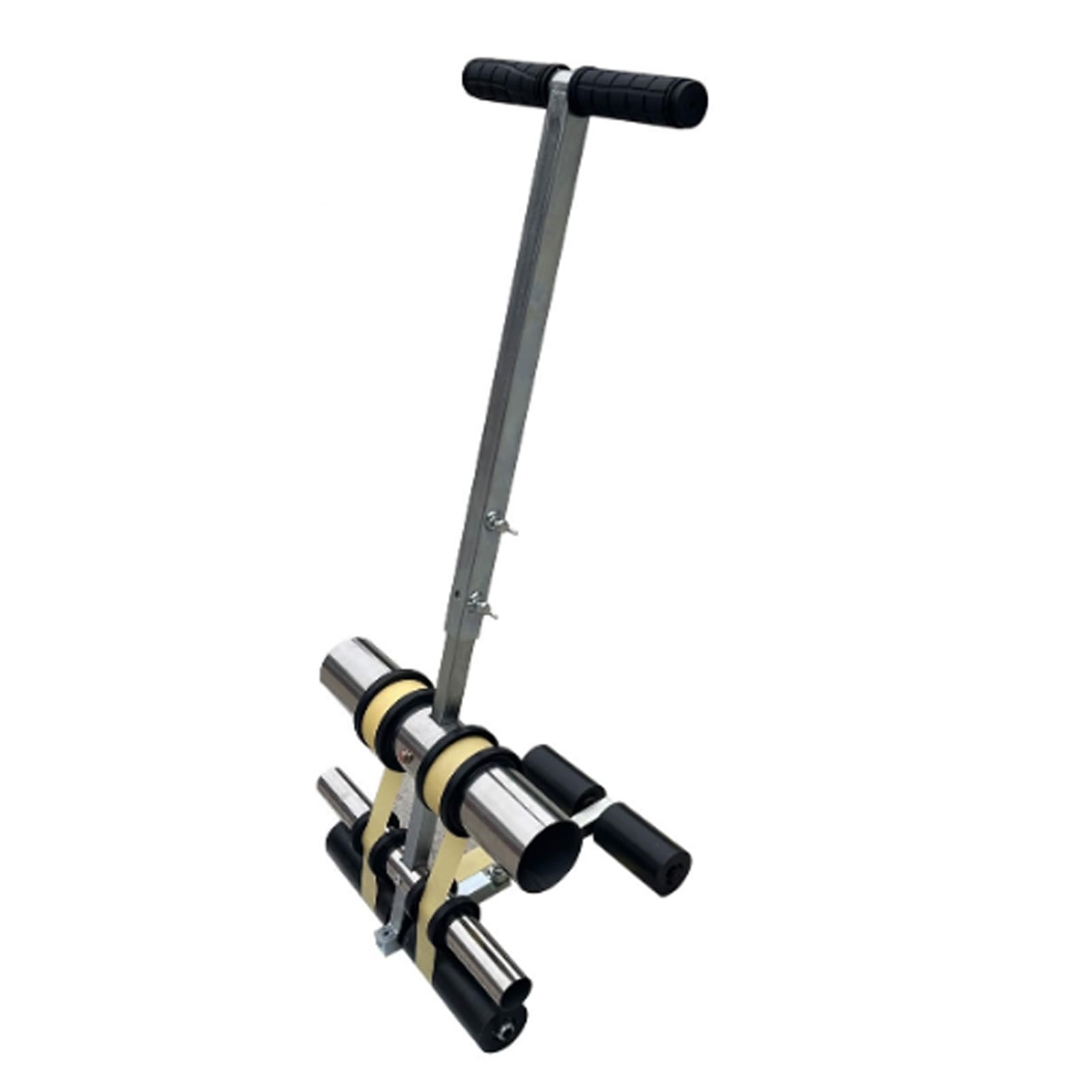Marcador de cinta adhesiva y marcador de campo deportivo, máquina de rodillo ajustable en altura con kit de dibujo circular para superficies de asfalto y hormigón