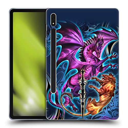 Head Case Designs sous Licence Officielle Ruth Thompson Dragon, Épée Et Lion Violets Art Coque en Gel Doux Compatible avec Samsung Galaxy Tab S8