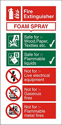 Image of Seco Foam Spray Fire Extinguisher Sign, 100mm x 200mm - 1mm Semi Rigid Plastic