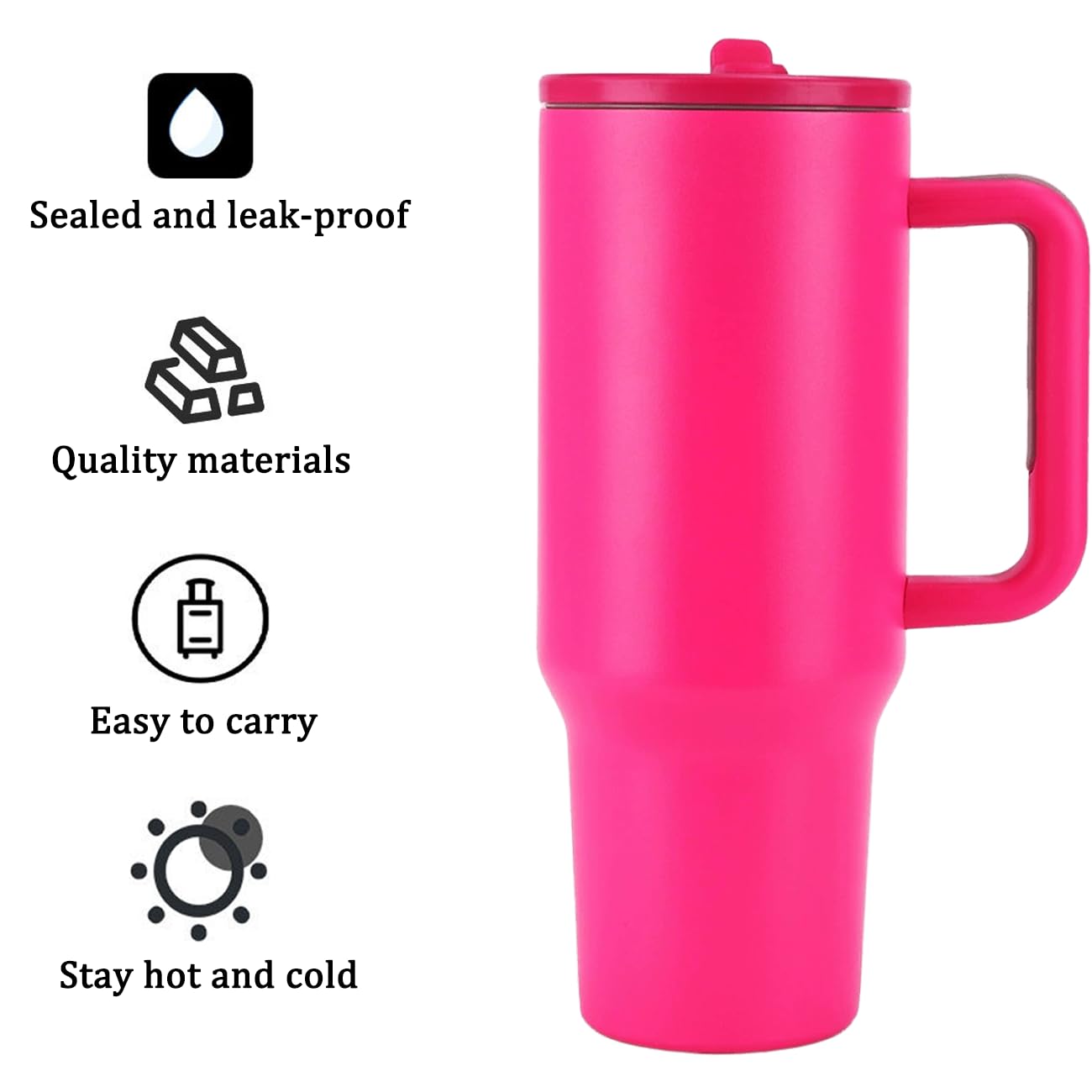 ZHUIYIWIN Tumbler with Folding Straw and Handle - Image 3