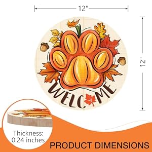 Deroro Thanksgiving Welcome Dog Cat Paw Print Front Door Sign, Fall Pumpkin Maple Leaves Wood Door Hanger Outdoor Porch Decor, Autumn Farmhouse Rustic Wooden Wreath Indoor Wall Hanging Decoration Deroro Thanksgiving Welcome Dog Cat Paw Print Front Door Sign Fall Pumpkin Maple Leaves Wood Door Hanger Outdoor Porch Decor Autumn Farmhouse Rustic Wooden Wreath Indoor Wall Hanging Decoration