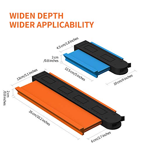 Contour-Gauge-Duplicator-with-LockAdjustable-Lock-Widen-Shape-Duplication-Gauge-Tool-5-102-Pack-Master-Outline-Measuring-Plastic-Ruler-for-DIY-HandymanConstructionCornersand-Woodworking
