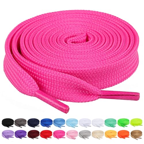 Image of Booyckiy [2 Pairs] 2 /5 inch Flat Shoelaces 16 Colors Shoe Laces in 36 inch-63 inch