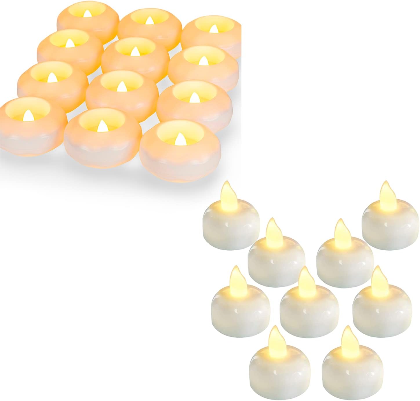 Homemory 12 Pack 3" Flameless Floating Candles & 24 Pack 1.