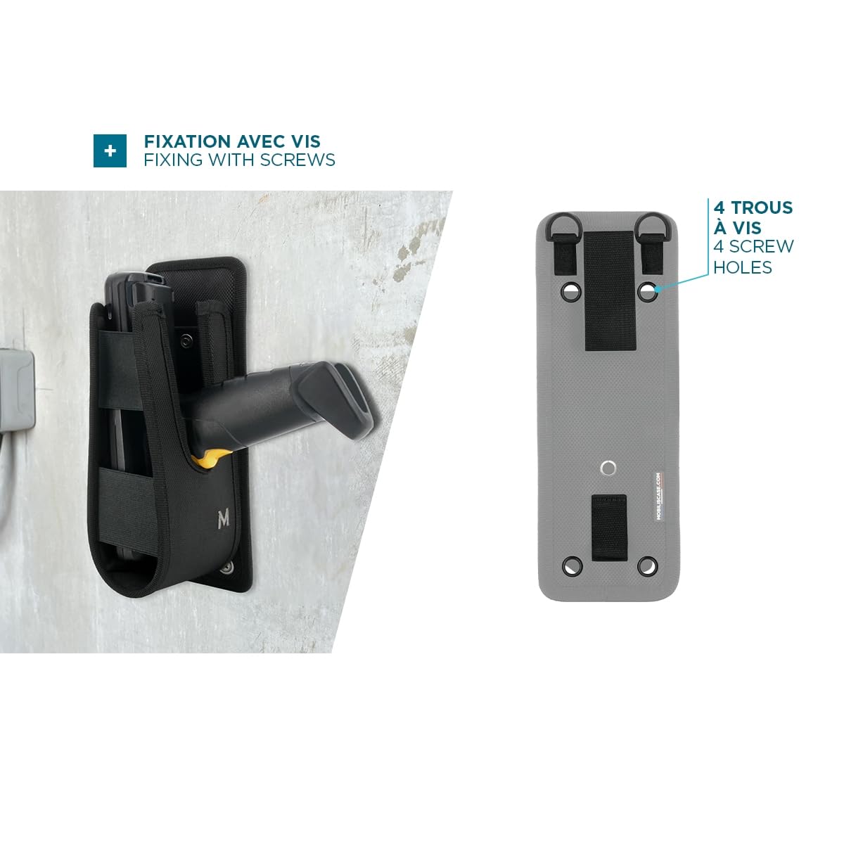 Mobilis Holster Cartuchera PDA Gun, Funda con Cinturón Talla M, Tamaño Máximo del Dispositivo : 24x9x7 cm, Negro