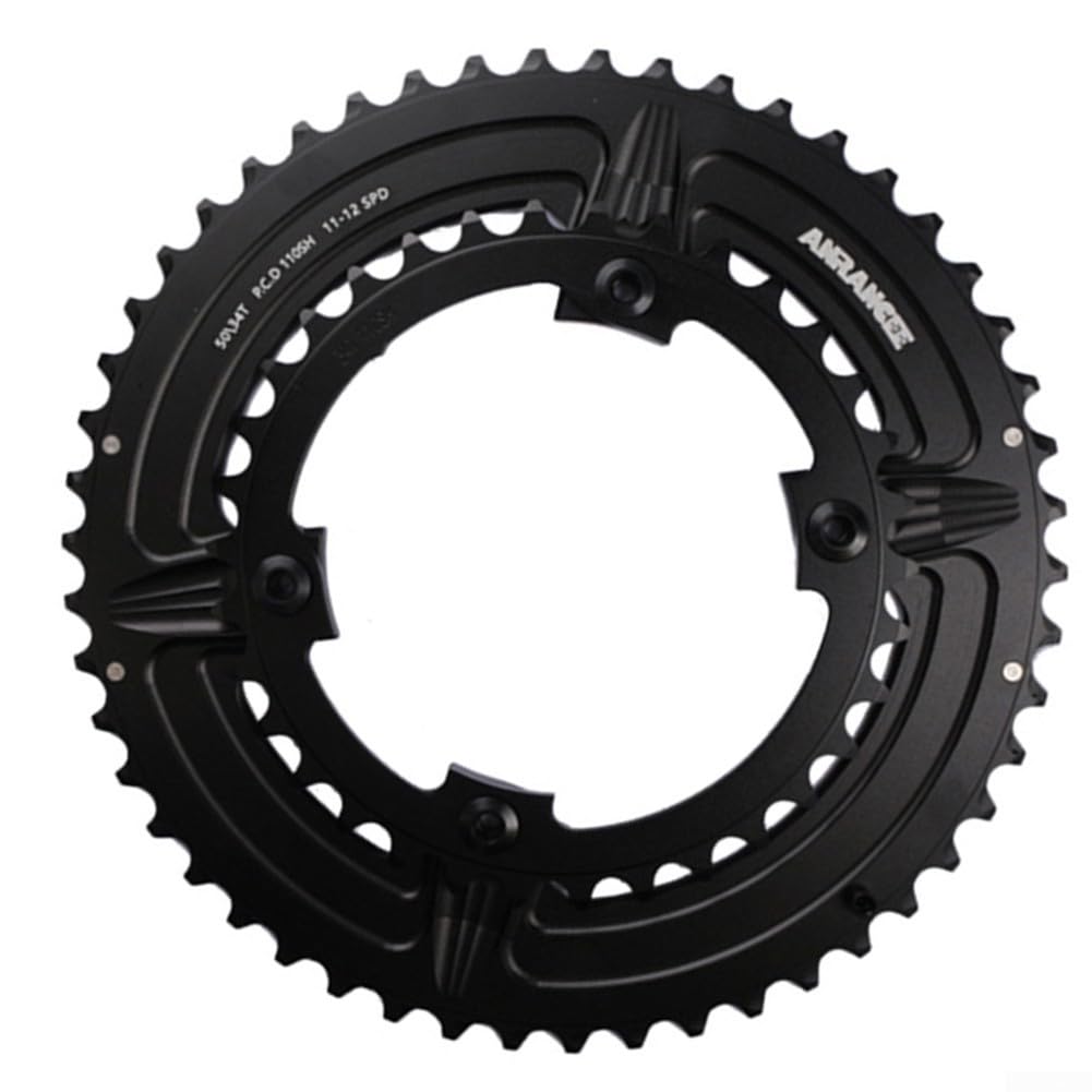 Plateau De Route Double 50-34T 110BCD – AL7075, Compatible Shimano 105 R7000/R8000/R9100, 10/11/12 Vitesses, Noir