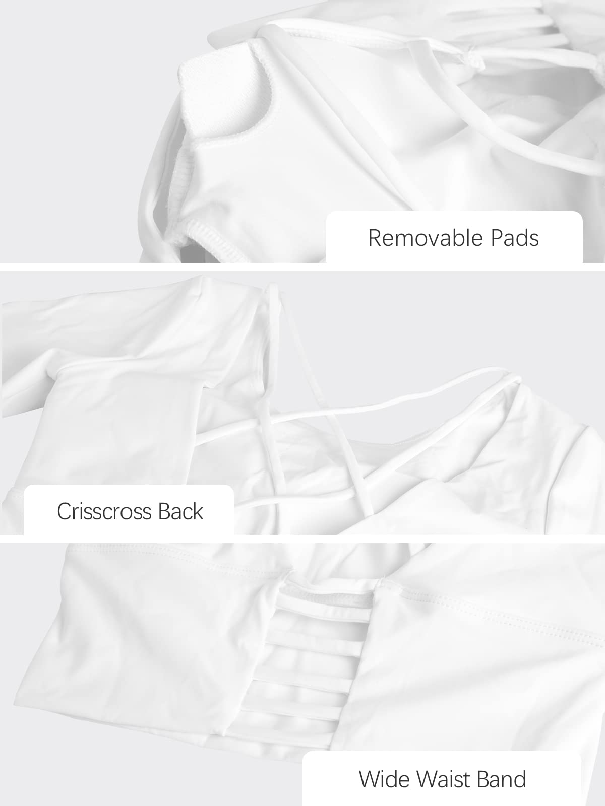 ECUPPER Women Long Sleeve Workout Tops Backless Yoga Gym Shirts Athletic Crop Top with Built in Bra for Fitness Sports