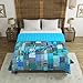 Indian Handmade Vintage Turquoise Silk Sari Patola Reversible Blanket Bedspread Patchwork Ethnic Throw Stitch Kantha Quilt Sofa Bed Cover Home Decor (Baby Quilt [40