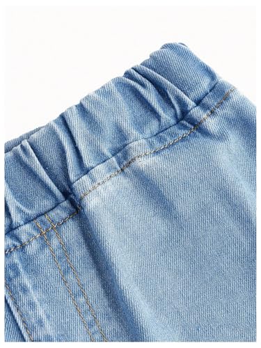 Milumia Girl High Elastic Waist Wide Leg Jeans Baggy Going Out Denim Pants3