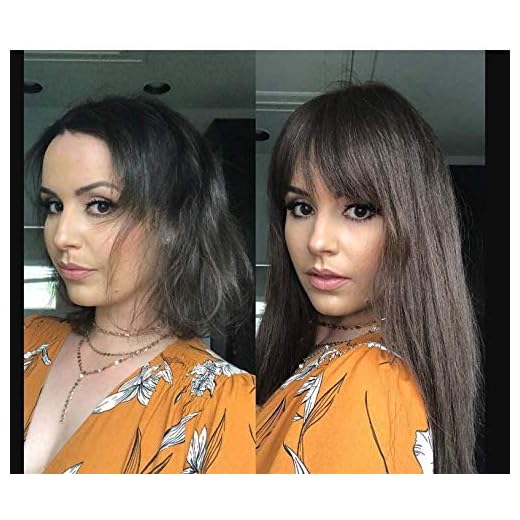 UniWigs Amber Silk Top Remy Human Hair Topper with Bangs,6''x6'' Cap Size Clips in For Hair Loss or Thinning Hair (20'', Natural Black)