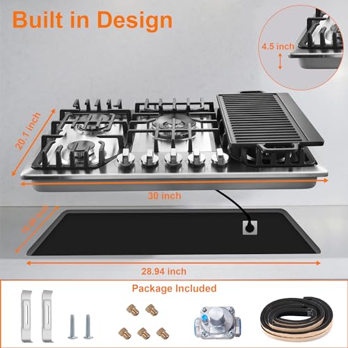 Amzgachfktch HG001-305S 30 Inch Bulit-In Gas Cooktop thumb #5