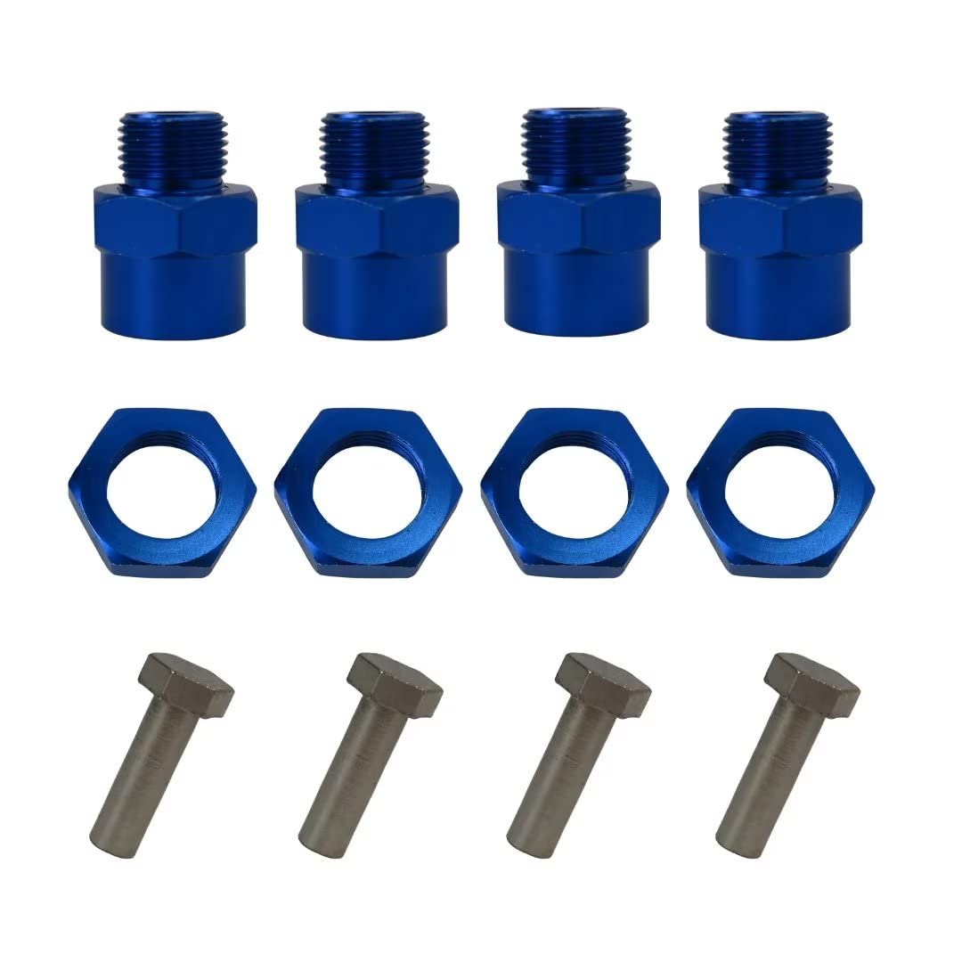4Pcs 12mm - 17mm Wheel Hex Hub Adapter Conversion Adapters Compatible with 1/10 RC Car Upgrade Parts 1/8 Tires Wheel Rims - Blue