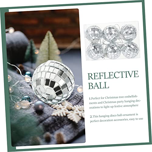 6 piezas de bolas espejadas para colgar, reflectantes, para bodas, árbol de Navidad y eventos disco miniatura 6