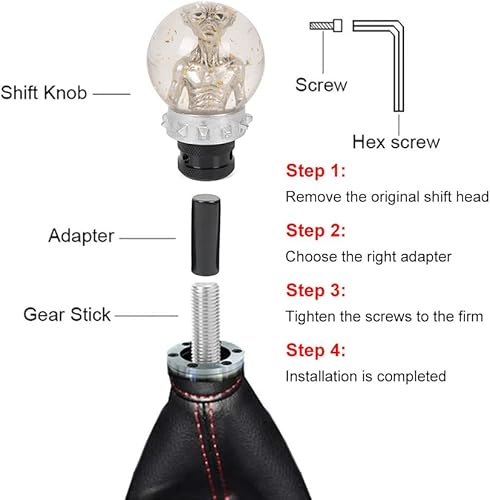 Miniatura 5 de muge racing Pomo de palanca de cambios universal de acrílico para la mayoría de automóviles manuales automáticos camiones, SUV (estilo B)