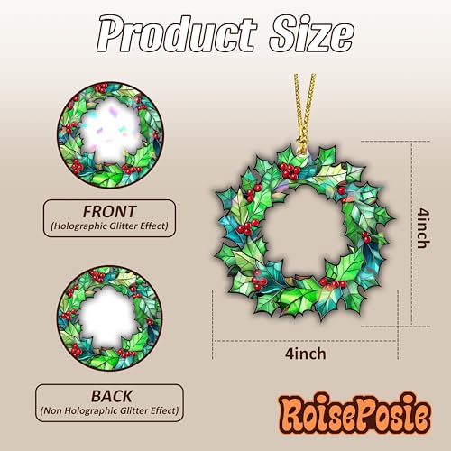 Couronne de houx holographique d'exception suspension Noël