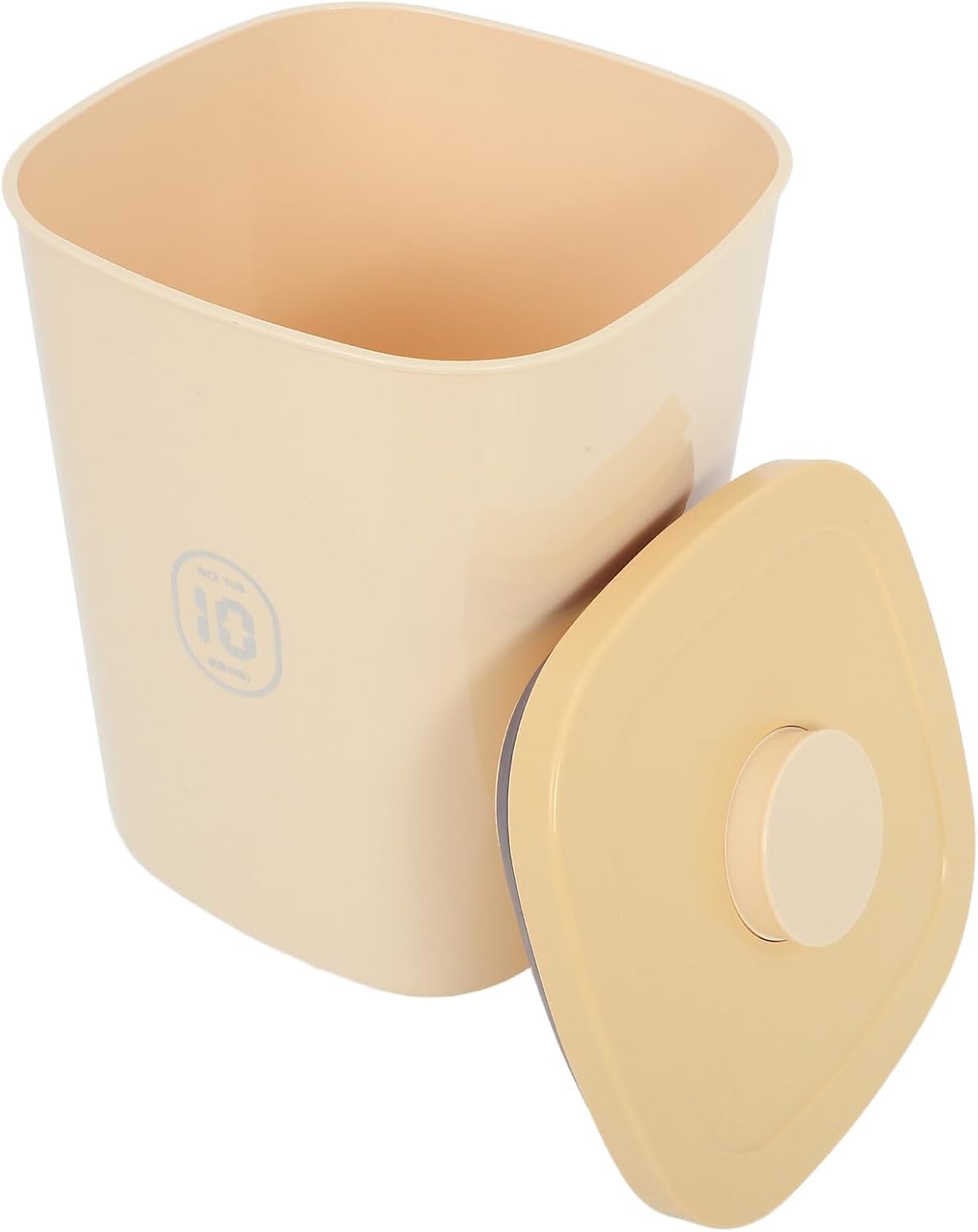 Large Vacuum-sealed Pet Food Storage Container with Airtight Lid, Yellow Plastic Grain and Cat Dog Food Bin, Moisture-proof Large Capacity for Home Kitchen Use