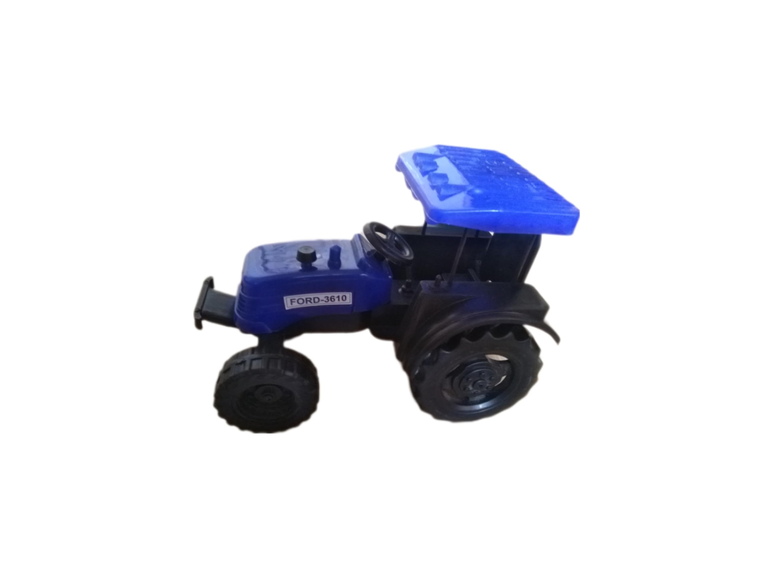 Toy Tractor & Trolley, Tractor 27 cm in Length, Trolley 17 cm in Length, Durable Plastic (Blue)