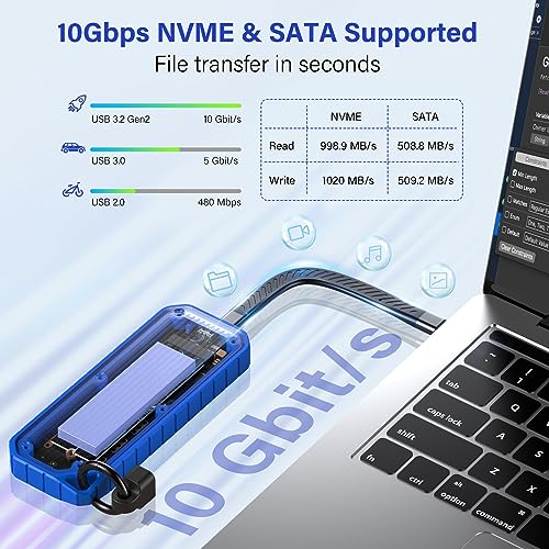 Estación Dock USB C y caja para M.2 NVMe y SATA SSD miniatura 5