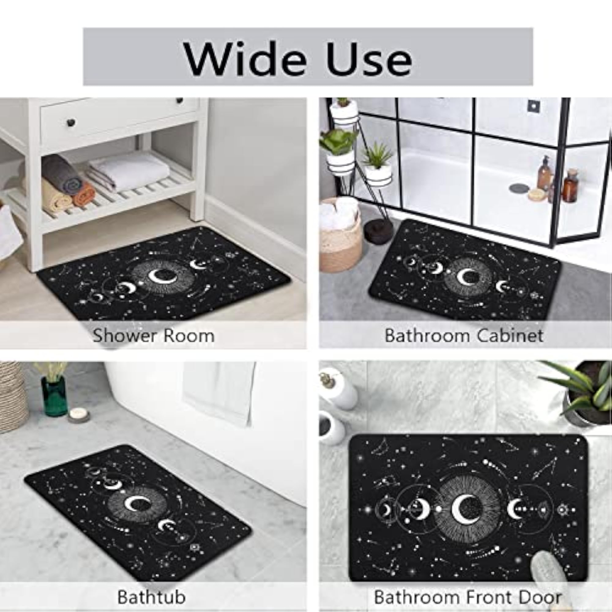 Goth Imitation Cashmere Bathroom Mat Rug, Non-Slip