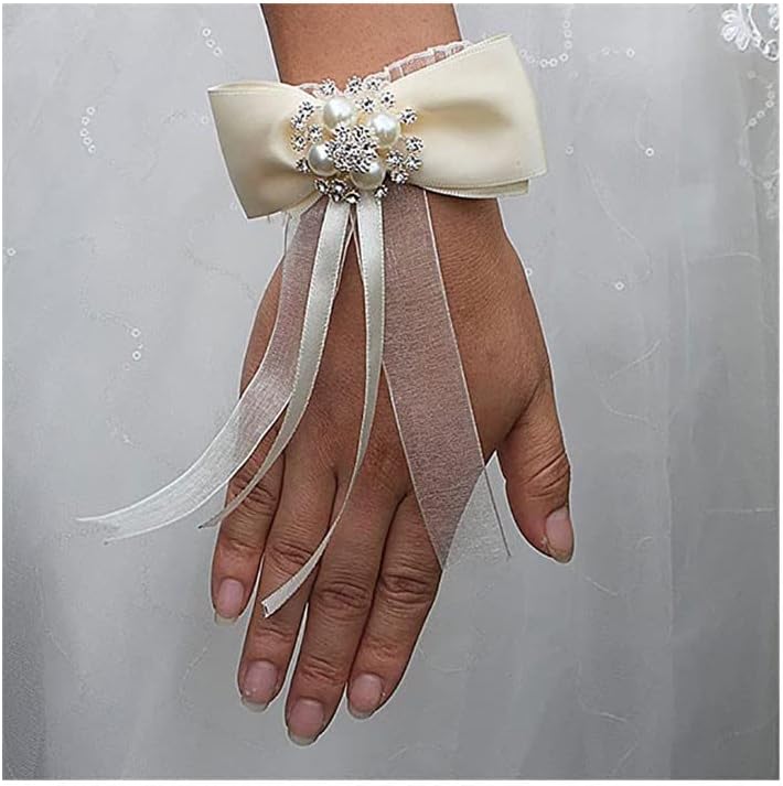 リストコサージュブートニエール リストフラワー ウェディングコサージュ フラワーブレスレット ブライドメイド 手首コサージュブレスレ 手首コサージュ  ブートニア 手首フラワー メンズ ブートニア 造花 ハンドメイドコサージュ プロムパーティー ウェディング用品 デコ ... リストコサージュ ブートニア リストフラワー ウェディング リストコサージュ ウェディングコサージュ ハンドメイドコサージュ 人工コ