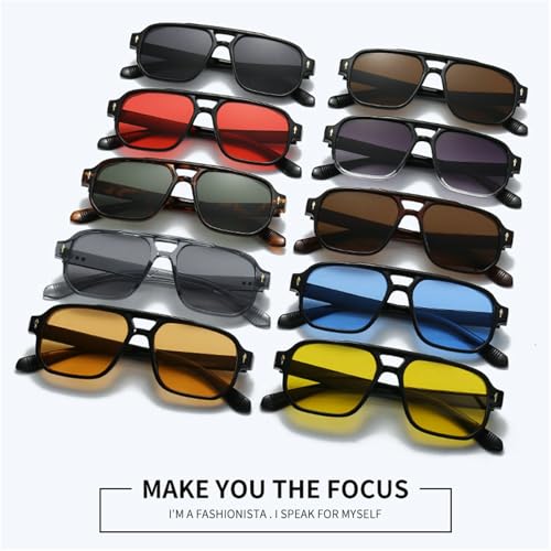 helena Retro Square Pilot Sunglasses Women Men Double beam 70s oversized Vintage Rectangle UV400 Sun Glasses4