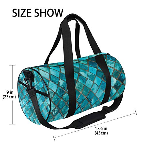 Turquoise Duffel Bag,Canvas Travel Bag for Gym Sports and Overnight