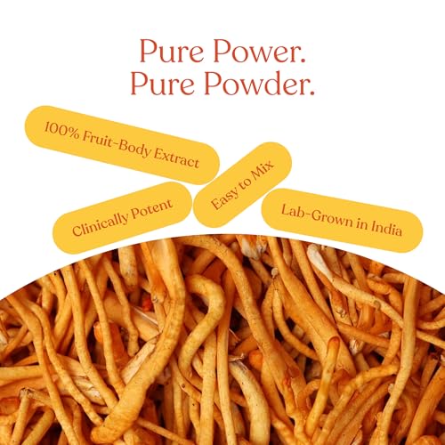 Image of Cordyceps Mushroom Extract 25g | Natural Energy & Stamina Booster | Supports Immunity, Respiratory Health & Endurance | 100% Organic Cordyceps Militaris Powder Supplement - 25g