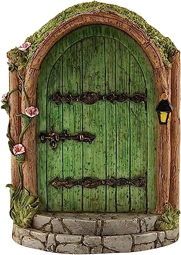 Green Fairy Garden Door - Fairy Door Craft, Fairy Door Kit, Miniature Fairy Doors | Fairy Doors for Outdoor Trees, Mini Garden Miniatures Door, Multicolor Door Fairy Doors, Fairy Garden Accessories