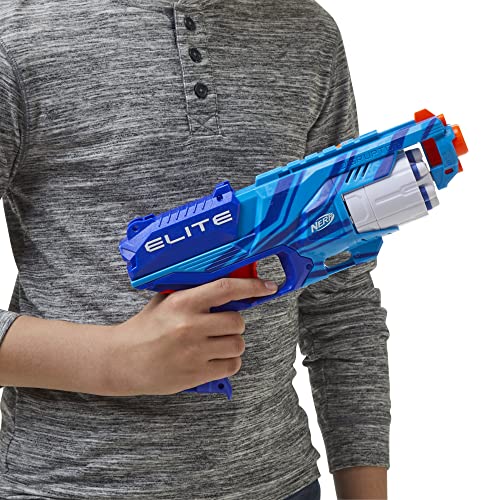 Image of Nerf Elite Disruptor Blaster, 6-Dart Rotating Drum, 6 Nerf Elite Darts, Slam Fire, New Reflex Blue Color, Toys for Kids, Teens & Adults, Outdoor Toys for Boys and Girls Ages 8+