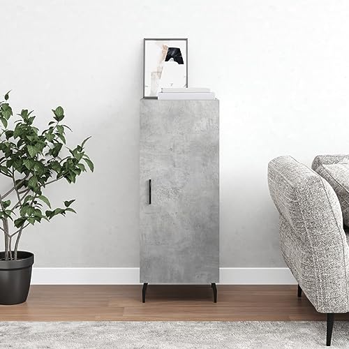 NAVIYERA Armario con cajones, aparador, gris hormigón, 34,5 x 34 x 90 cm, material de madera, armario auxiliar estrecho para dormitorio, pasillo, salón