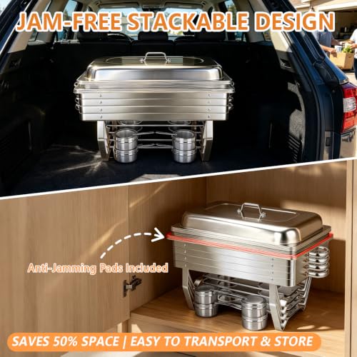 9QT Rectangular Chafing Dishes for Buffet Keep Food Warm and Ready - Image 5