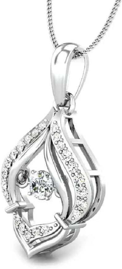 1 CT Round Colorless Moissanite Engagement Pendant, Wedding Bridal Pendant, Eternity Sterling Silver Solid Diamond Solitaire -Prong Anniversary Promise Gift for Her