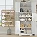 IDEALHOUSE Tall Bathroom Cabinet, Freestanding Bathroom Storage Cabinet with 4 Doors and Adjustable Shelves, 67