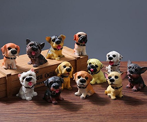 FinerMe 12 Pcs Miniature Dog Puppy Resin Craftwork Decorations Dollhouse Creative Home Crafts