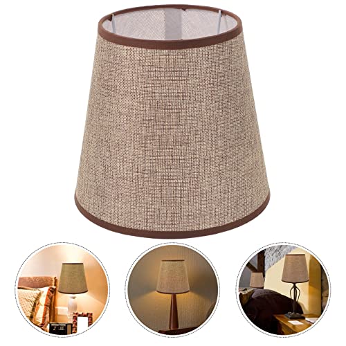 Lurrose Small Lamp Shade Barrel Fabric Lampshade Natural Linen Hand Crafted For Bedside Lamp Table Lamp & Floor Light, Coffee #TOP3