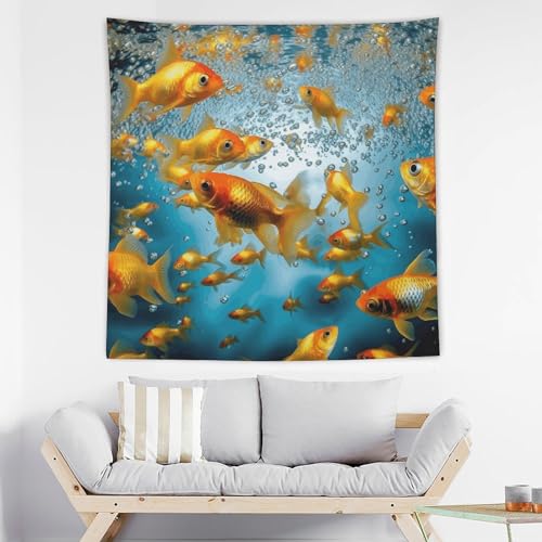Tapisserie murale poisson pour esthetique de chambre a coucher cosy