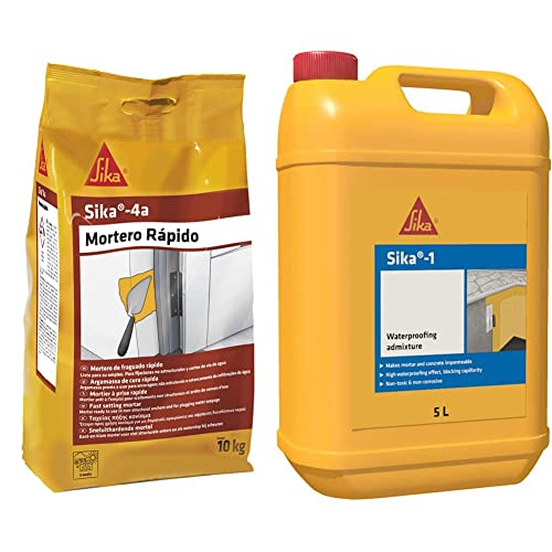 SIKA 4A Mortero Rápido, Fácil Mezclado, Impermeable, para Fijaciones de Marcos y Aditivo Impermeabilizante