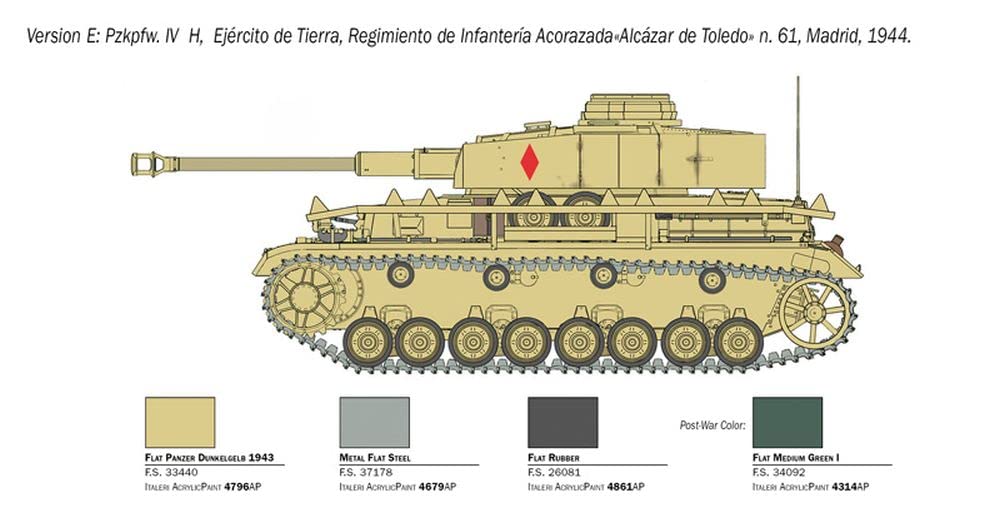 Italeri 6578S Pz.Kpfw. IV Ausf. H, scala 1:35, plastic model kit, modello in plastica da montare, modellismo, mezzi militari, Grigio