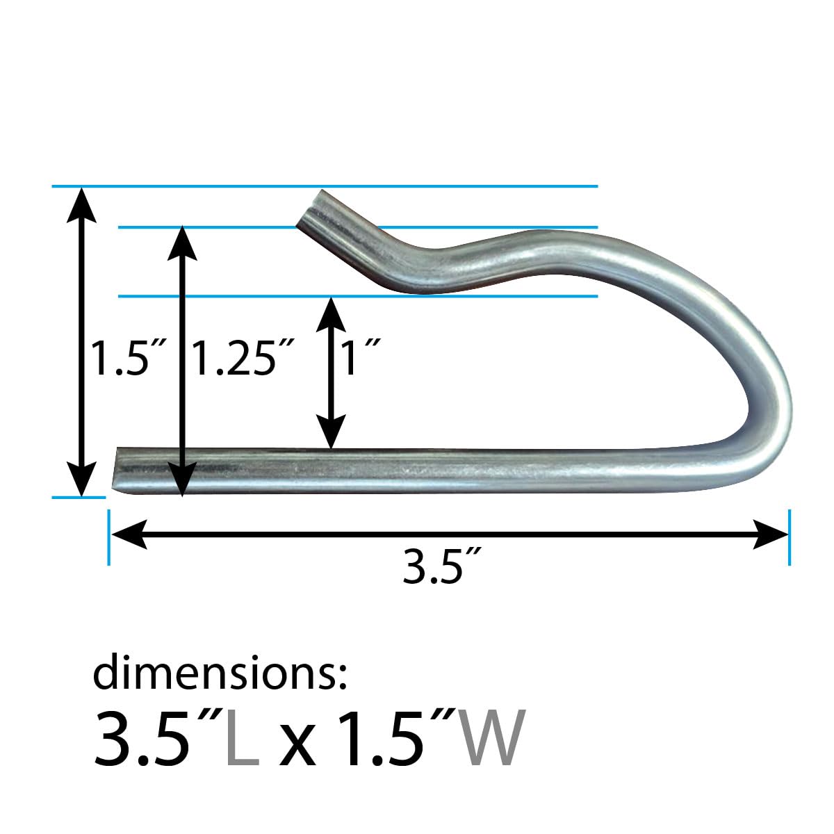 TentandTable Stainless Steel Commercial Grade R-Pin | 3.5-Inches Long with a 1-Inch Hook Width | for West Coast Frame Tents | 25 Pack