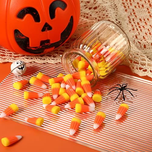 Image of JUNEBRUSHS 50 Pcs Fake Candy Corn Resin Halloween Table Decorations