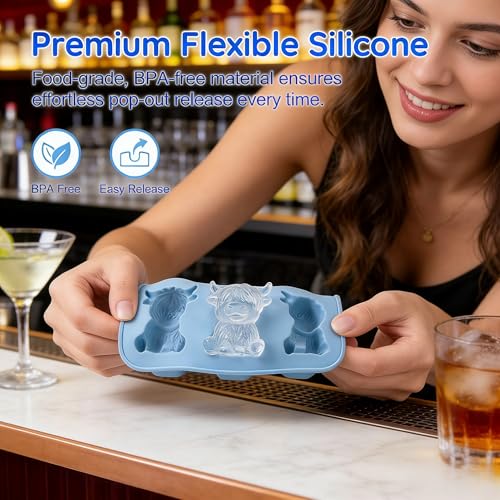 Molde de silicona para cubitos de hielo con forma de vaca miniatura 3
