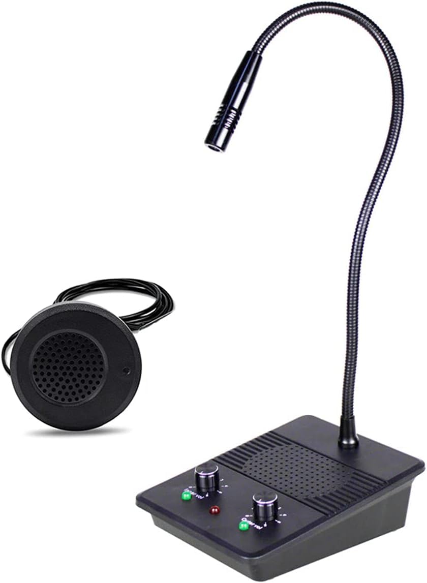 CHROX Sistema De Altavoces De Intercomunicación De Ventana, Micrófono De Ventana De Vidrio Antiinterferencias Comunicación Bidireccional para Tiendas, Bancos, Hospitales, Restaurantes