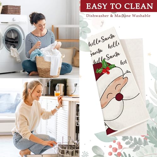Paños de cocina suecos lavables de Navidad y toallas de algodón reutilizables 5