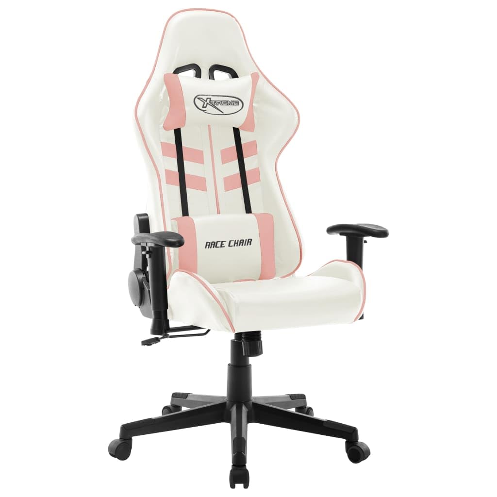 Silla de gaming, piel sintética, altura ajustable, ergonómica, con reposabrazos, apoyacabezas, soporte lumbar, función basculante para estudio y habitación juvenil
