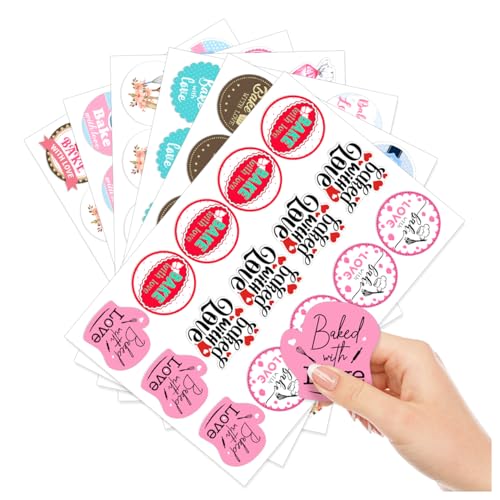 Bake with Love Stickers Vinyl Die Cut Designs Cupcake Mixer Baking Tools Theme Ideal for Home Bakers DIY Crafting Small Bakery Packaging 90Pcs Phone Case Car Wall Decoration