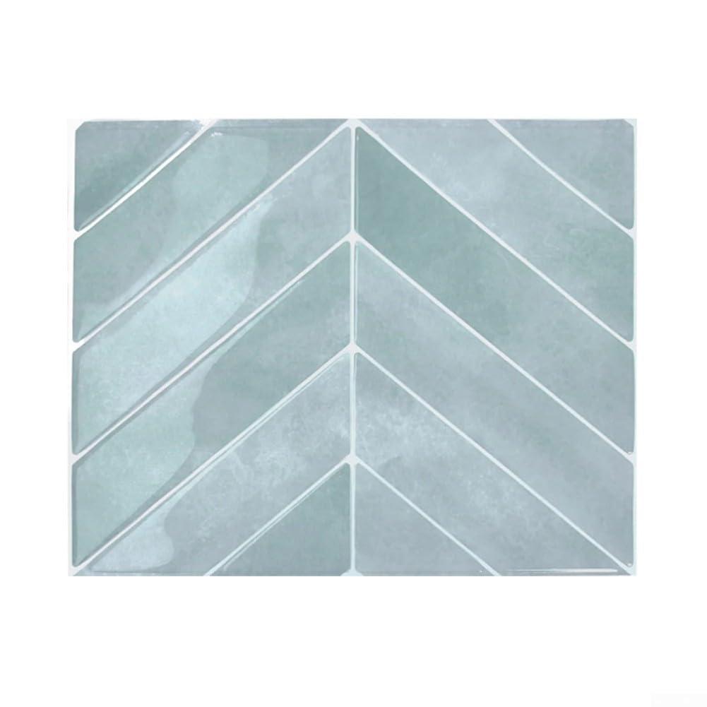 Carreaux de dosseret blancs étanches à chevrons 3D cuisine et bain x10