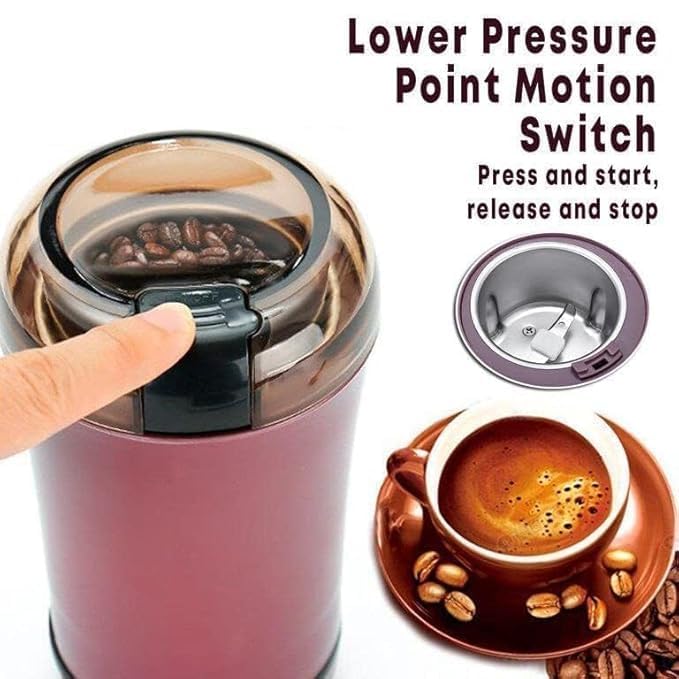 Image of Spice Grinder Portable -Electric Grain Mill Grinder Stainless Steel Dry Grain Spices Cereals Seasonings Coffee Bean Grinder Machine