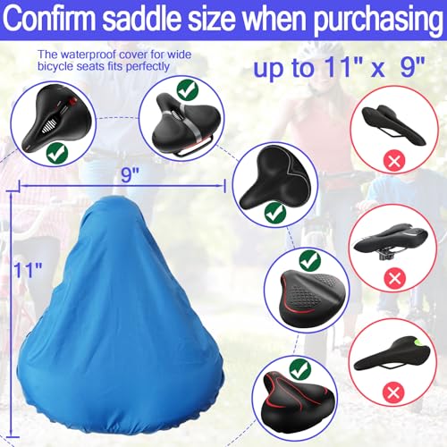 Image of Waterproof Bicycle Seat Covers Dustproof Rainproof UV-Resistant and Windproof Easy to Install and Clean Reusable Suitable for Men's and Women's City Bike and Wide Seats(2pcs Sky Blue)