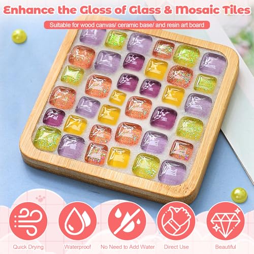 Mosaic Crystal Grout – Translucent Mosaic Grout Filler for Tiles Crafts, No Need to add Water, Essential for Handmade Art Glass Decor, & DIY Craft Projects (7.05oz) - Image 3